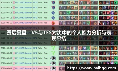 赛后复盘：V5与TES对决中的个人能力分析与表现总结